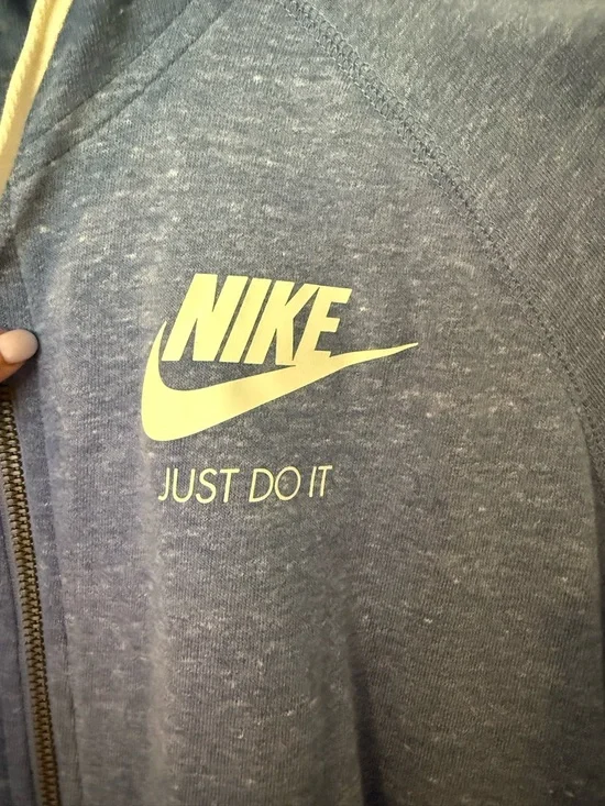 Nike Blue Full-Zip Hooded Sweatshirt - Picture 2 of 3
